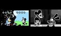 Mix of 2 videos from youtube : Oswald & Mackenzie Vs infected bluey & Suicide Mouse.AVI