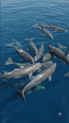 Sperm whales form a giant rosette to repel orcas 😳