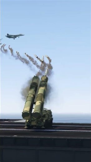 Ground Base Defense System Launch Blasttic Missile At B-21 Gtav #gta #gta5 #gtav #foryou #shorts