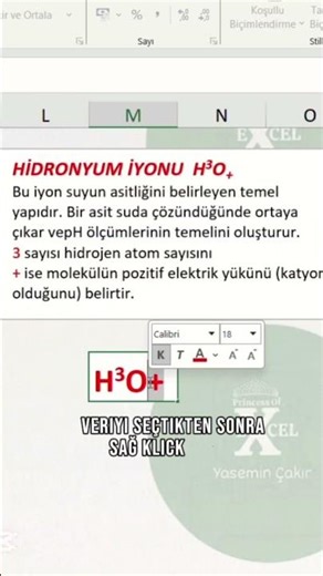 Excel'de Alt Simge Üst Simge Yazdır