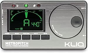 KLIQ MetroPitch - Metronome Tuner for All Instruments - with Guitar, Bass, Violin, Ukulele, and Chromatic Tuning Modes (MetroPitch, Pewter Grey)