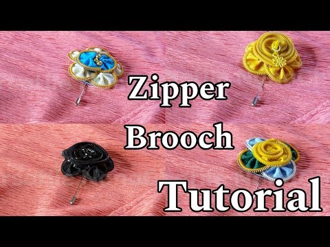 zipper Brooch Tutorial | Broche de Cremallera | Como Hager Broches Flor Con Cremallera