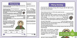 Mary Anning KS1 Cloze Procedure