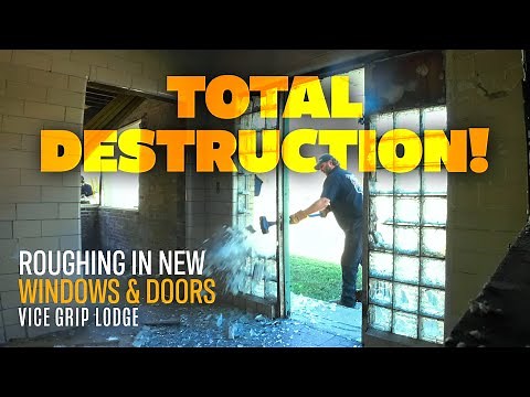 GUTTING The Old Building! Roughing In WINDOWS AND DOORS!