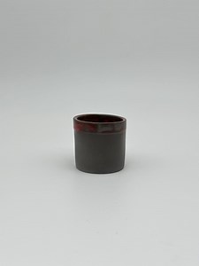 Handmade Red & Black Ceramic Espresso Cup, Modern Stoneware Tumbler, Red Ring Espresso Cup - Etsy