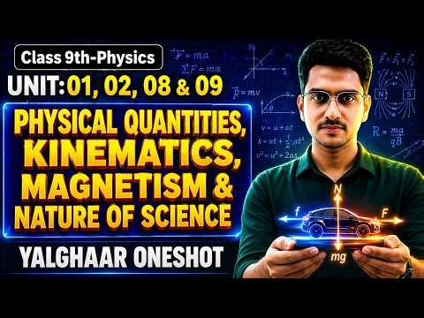 9th Physics Unit-01, 02, 08 & 09 (Physical Quantities, Kinematics, Magnetism & Nature OF Science)
