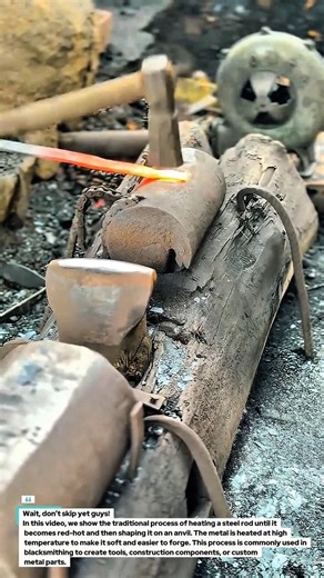 Traditional Metal Forging Process – Heating and Shaping Steel on an Anvil.