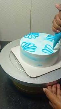 Blue colour flower cake design #trending #cake #viral #shortsfeed #vlog