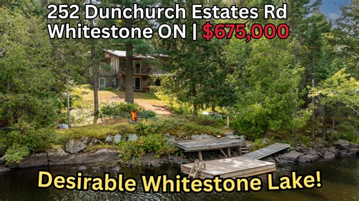 🌟 NEW LISTING 🌟 DESIRABLE WHITESTONE LAKE! 🌊 AFFORDABLE YEAR ROUND HOME or 4 SEASON COTTAGE! 🏡 💛 252 Dunchurch Estates Road on Whitestone Lake, Whitestone ON | $675,000 💛 To learn more CLICK HERE: https://hollysellsparrysound.com/featured-listings/desirable-whitestone-lake-252-dunchurch-estates-rd/ Interested? Questions? EMAIL HOLLY at info@hollycascanette.com This great video was created by iSparks Solutions MORE INFO: 😍 Open concept great room with vaulted ceiling! ☀️ Retreat to the dec