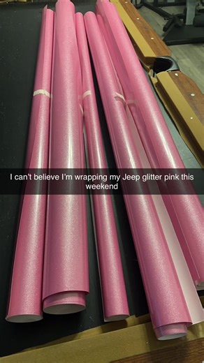 Jeep Wrapped in Jelly Bean Glitter Pink