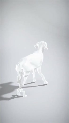 Stylized White Dog Model with Simplified Features - AI Rigged 3D Character