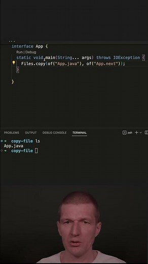 One Liner: Copy a File #java #shorts