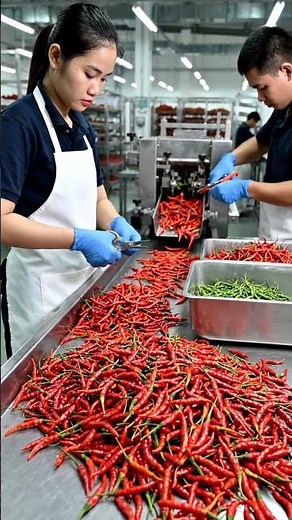 Chili Sauce Processing and Bottling | Modern Factory Tour #food #tomato #chili #pepper #chilipaste