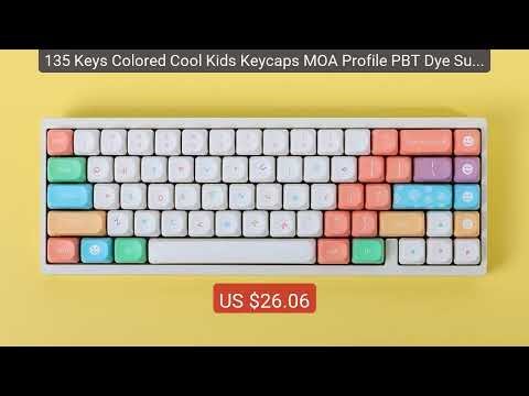 135 Keys Colored Cool Kids Keycaps MOA Profile PBT Dye Sublim... — Amazing Value 2026 | Must Have!