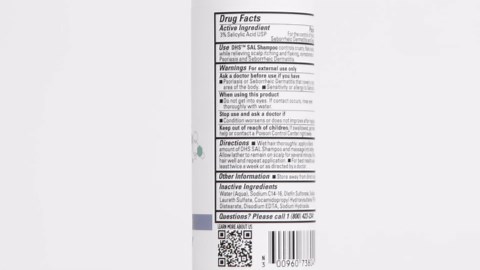 DHS SAL Shampoo - Maximum Strength for Psoriasis, Eczema, and Dandruff/Medicated Anti-Dandruff Shampoo Reduces Oil, Treats Itchy Scalp with Salicylic Acid/PBA-free, Fragrance-free / 4oz