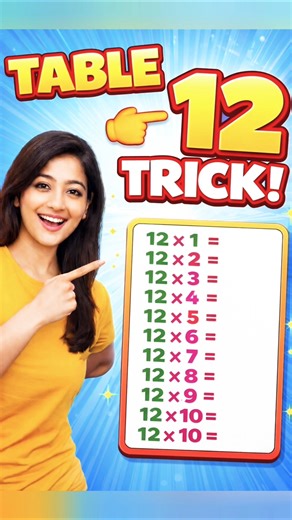 Table 12 Trick | #shorts #table #short #maths