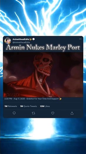 Armin Nukes Marley Port 🥶 #aot #attackontitan #eren #levi #mikasa #armin #animeshorts #animeedit