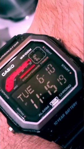Casio WS1600H Hydro oil mod Negative Display Red counter.