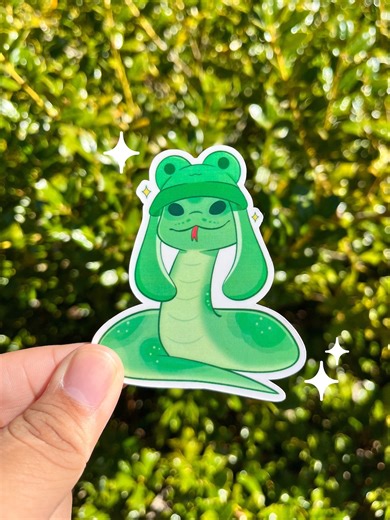 Froggy Snake Sticker: Laminated Waterproof Decal - Etsy