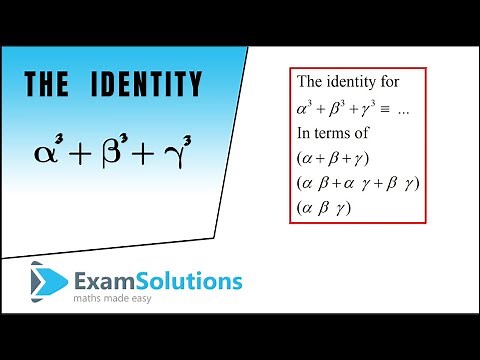 Identity : Sum of Cubes of Roots of a Cubic Equation | ExamSolutions