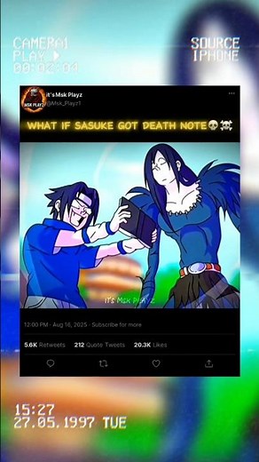 WHAT IF SASUKE GOT DEATH NOTE #anime #kumarsir