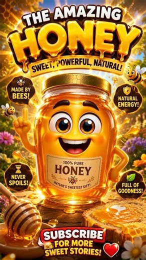 🍯 The Honey Jar Speaks! 🐝 7 Amazing Honey Facts You Didn't Know! 🤯 #shorts