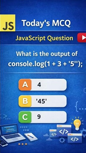 JavaScript MCQ 🔥 | Can You Guess the Output? 🤔 | JS Interview Question #shorts