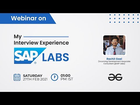 Webinar | My Interview Experience at SAP Labs
