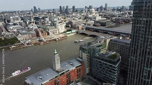 Central London view from South Bank towards Fleet Street and City of London