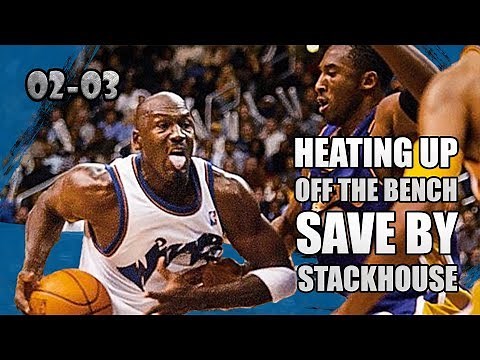 Michael Jordan Highlights vs Lakers (2002.11.08) - 25pts, Got saved by Stackhouse!
