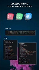 Glassmorphism Social Media Buttons with HTML & CSS ✨