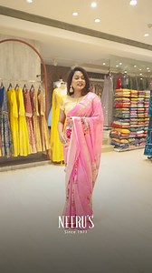 To order, WhatsApp us on  9100579991 Print Poetry✨ Feather soft chiffon meets subtle sheen with a zari-lined border and digital prints that feel like brushstrokes of charm on every fold ✨ Float through the day in style #neerusindia #neerus #neerusfashion #newcollection #ethnicwear #indianfashion #lehengas #bridal #gowns #sarees #fusion #saree #chiffonsarees #sareeofinstagram #classicsaree #trendingsarees | Neerus India | Facebook