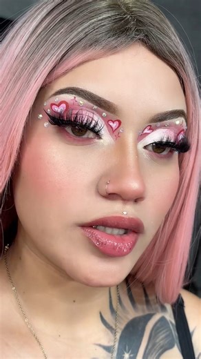 Tutorial de Maquillaje artístico de san Valentín 💘 #makeup #maquillaje #sanvalentin #viral #reels | Nanis Beauty Mua