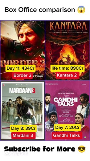 Border 2 box office collection | Sunny Deol | mardani 3 | Gandhi talks | Day 11 comparison