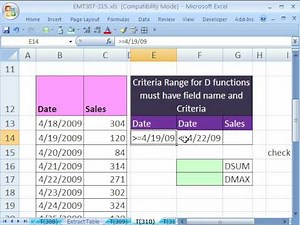 Excel Magic Trick 310: D Functions & Date Criteria