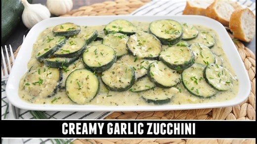 Creamy garlic zucchini | Easy zucchini skillet recipe