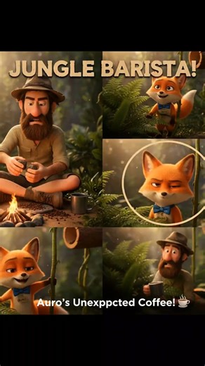 Auro brews magic! 🦊☕ Watch him turn jungle chaos into coffee bliss! #JungleBarista #AuroTheFox