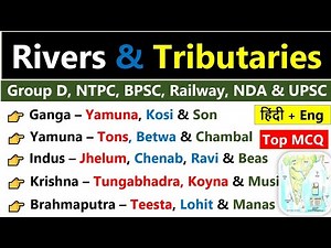 Rivers And Their Tributaries | भारत की नदियां | Indian Rivers System | River Gk | River Origin |