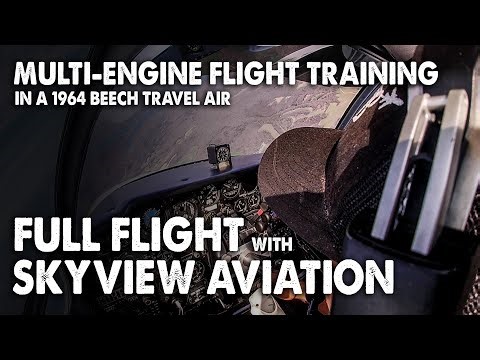 FULL MULTI ENGINE TRAINING FLIGHT IN BEECH TRAVEL AIR