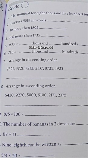 6.5K views · 37 reactions | Maths Test papers for Practice Annual Preparation sheets Maths Worksheets Grade 2/3/4 | Divine Light Special | Facebook