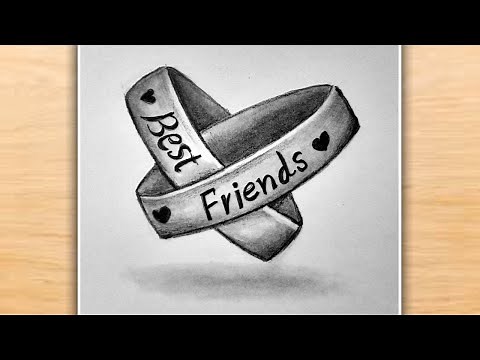 BFF Drawings Easy Step by Step | Pencil Sketch Drawing | Pencil Drawing | Friendship Day Drawing