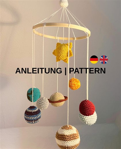 Solar System Mobile Crochet Pattern | Amigurumi Planets PDF | Beginner-friendly Crochet Tutorial | Sun & 8 Planets Mobile - Etsy UK
