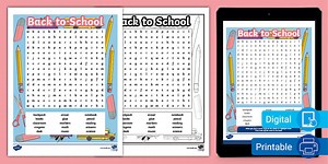 Back to School - Childrens Word Search