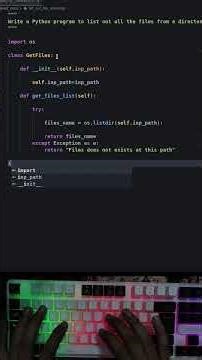 Python | OS | List dir | exception| handle| Interview Question Trending Python question for OS lib