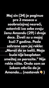885K views · 431 reactions | “Izbacila sam snaju i unuke nakon smrti mog sina – moja kuća nije besplatan hotel.” NASTAVAK U KOMENTARU  | Recepti za torte i kolace | Facebook