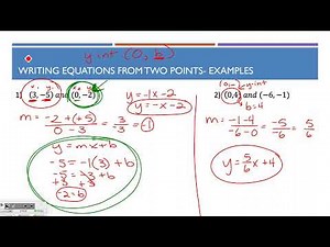 Algebra: Writing Equations from Two Points