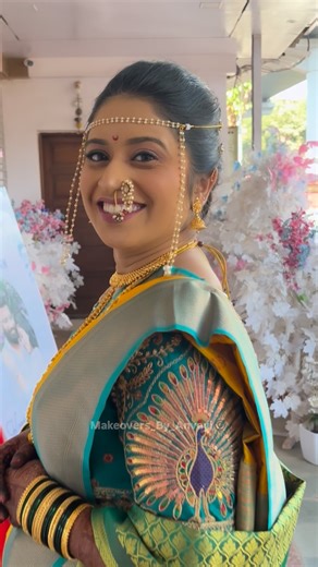 Rasika on Instagram: "Soft glam, strong roots ✨ Marathi bride in her most beautiful era 👰🏻‍♀️🤍 Makeup, Saree Draping and overall styling by @makeovers_by_anvayi 🧿 Hairstyle by @_sneha_hairstylist_ ✨ #MarathiBride #MaharashtrianBride #BridalMakeupArtist #MarathiBridalLook #NauvariLove #Chandrakor #IndianBride #BridalGlow #TraditionalBride #WeddingReel #BridalReels #MakeupReels #IndianWedding #bridalvibes"