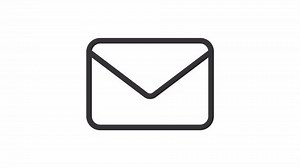 Animated mail linear icon. Written correspondence. Send and receive letter. Email. Seamless loop HD video with alpha channel on transparent background. Outline motion graphic animation