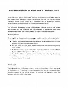 OUAC Guide_ Navigating the Ontario University Application Centre - SlideServe