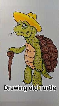 how to draw an old turtle